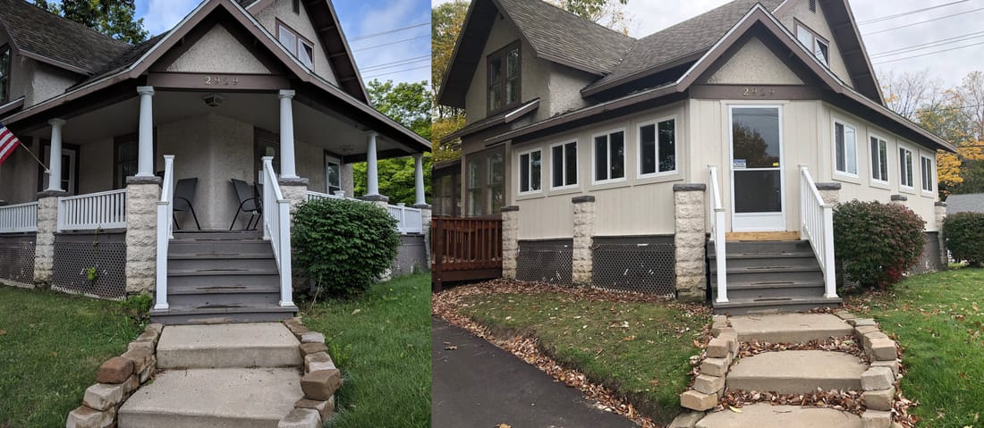Porch Office Renovation Before and After